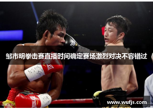 邹市明拳击赛直播时间确定赛场激烈对决不容错过